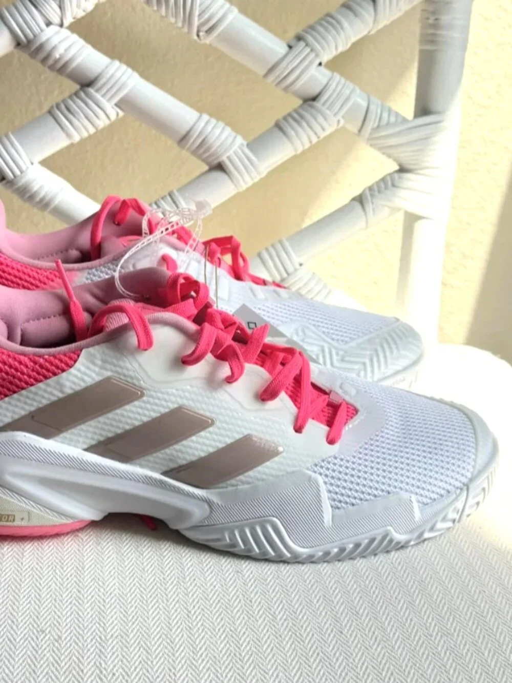 Adidas Barricade 13 W Women's Tennis Shoes  White Pink JP9842 Size 8.5 NWT